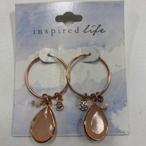NWT: Inspired Life charm hoop earrings